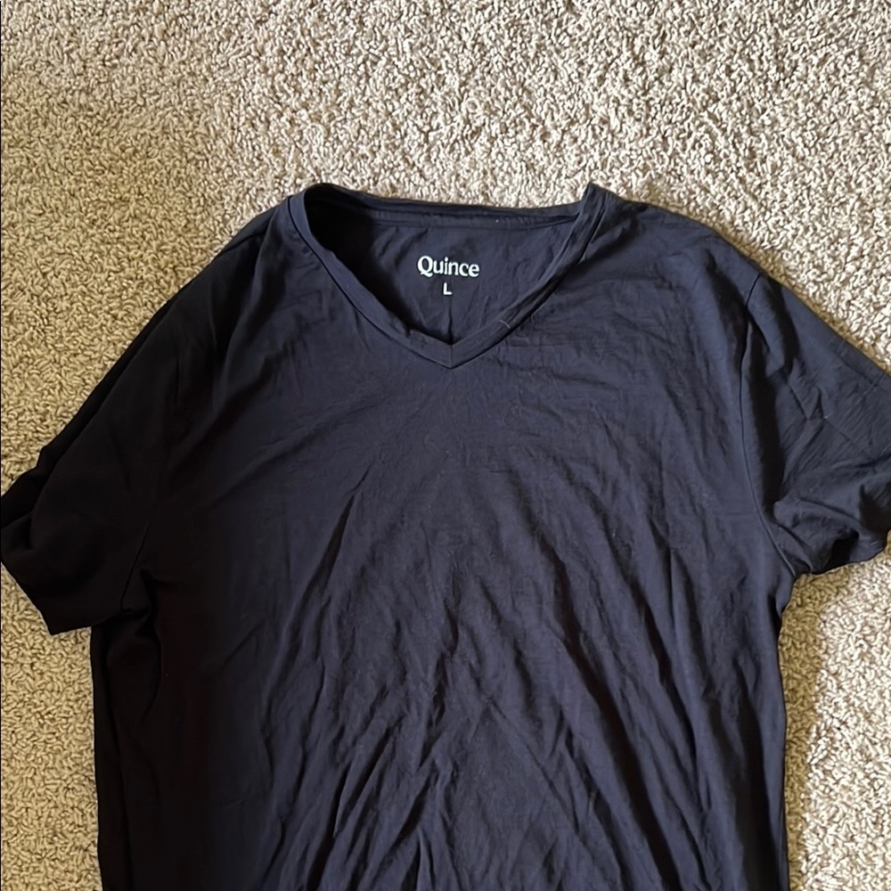 Quince Men's Black V-Neck Shirt